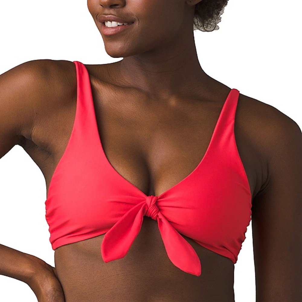 Prana Women's Red Tie-Front Swim Top